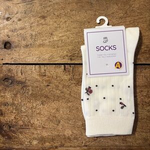 White Patterned Socks